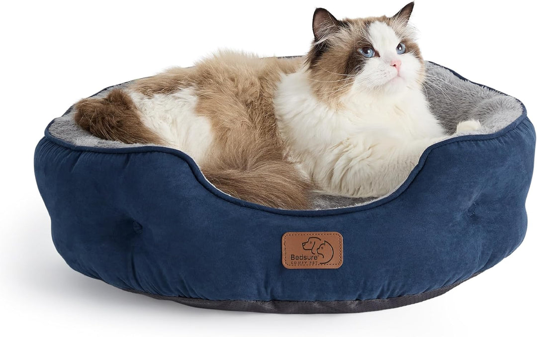 BEDSURE Katzenbett waschbar Katzen Bettchen - 51x48x15cm Katzenbett mit zweiseitig Innenkissen Katze
