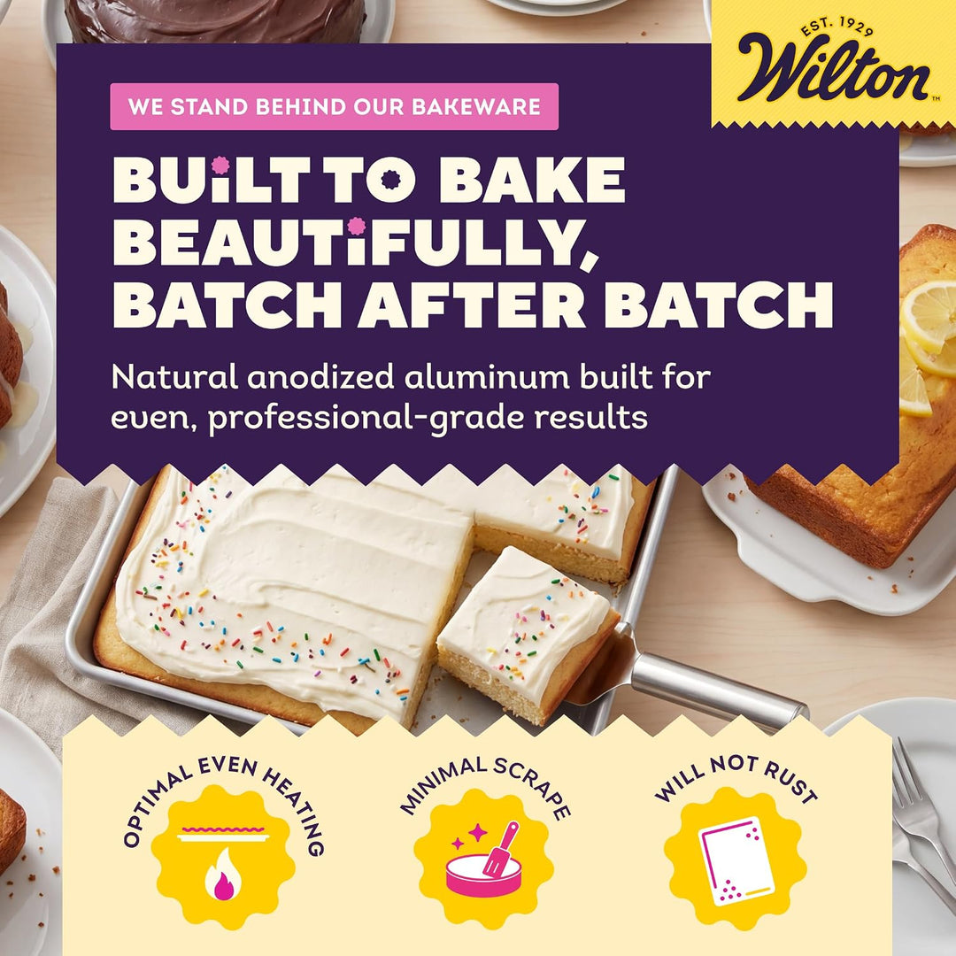 Wilton Performance Aluminium-Pfannen, 22,9 x 33 cm, Viertelblech, Kuchen-Backform 9 by 13 by 2-Inch,