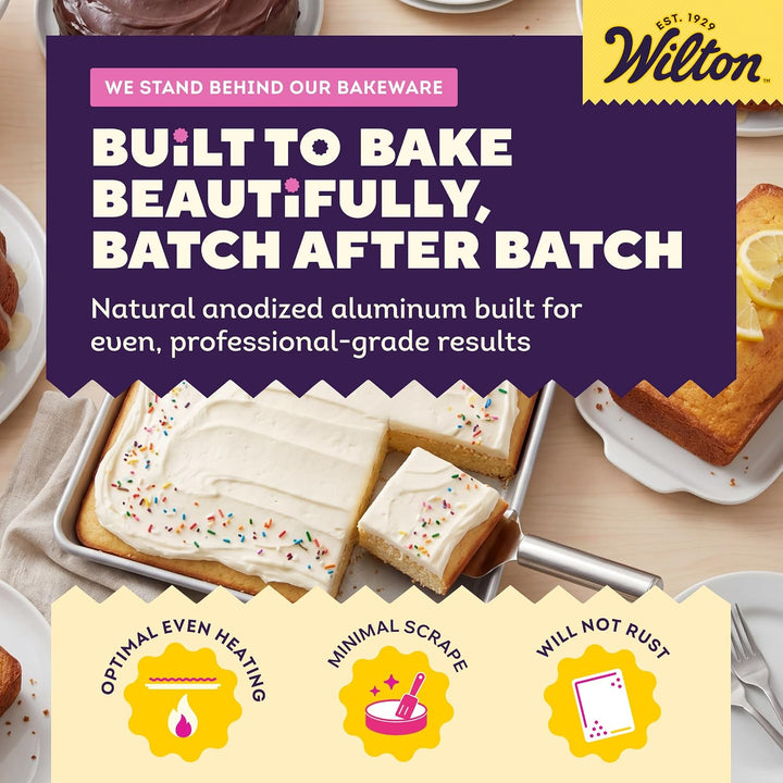 Wilton Performance Aluminium-Pfannen, 22,9 x 33 cm, Viertelblech, Kuchen-Backform 9 by 13 by 2-Inch,