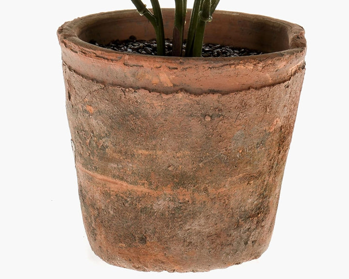 artplants.de Kunstblume Hortensie LAIDA im Terracottatopf, blau, 35cm - Kunsthortensie