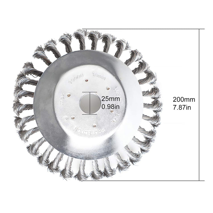 SWAWIS 2 Stück Unkrautbürste für Freischneider 200×25,4mm Wildkrautbürste Drahtbürste für Freischnei