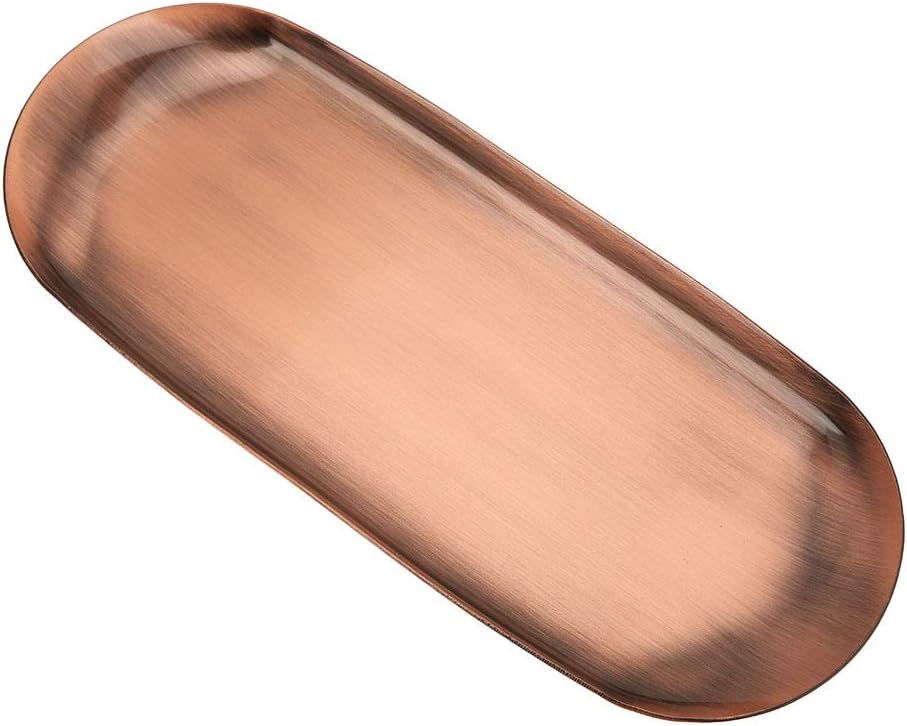 Jeanoko 430 Edelstahl-Aufbewahrungstablett, Glatte Linien, Schreibtisch-Dekor-Organizer, 23 X 9,4 cm