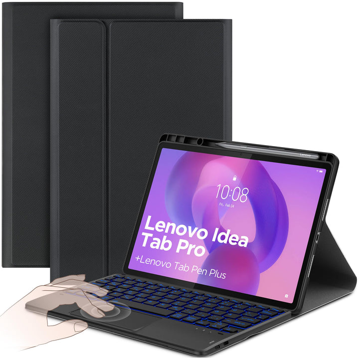 CACOE Tastatur Hülle Kompatibel mit Lenovo Idea Tab Pro 12.7 2025 mit Touchpad, Abnehmbare Kabellose