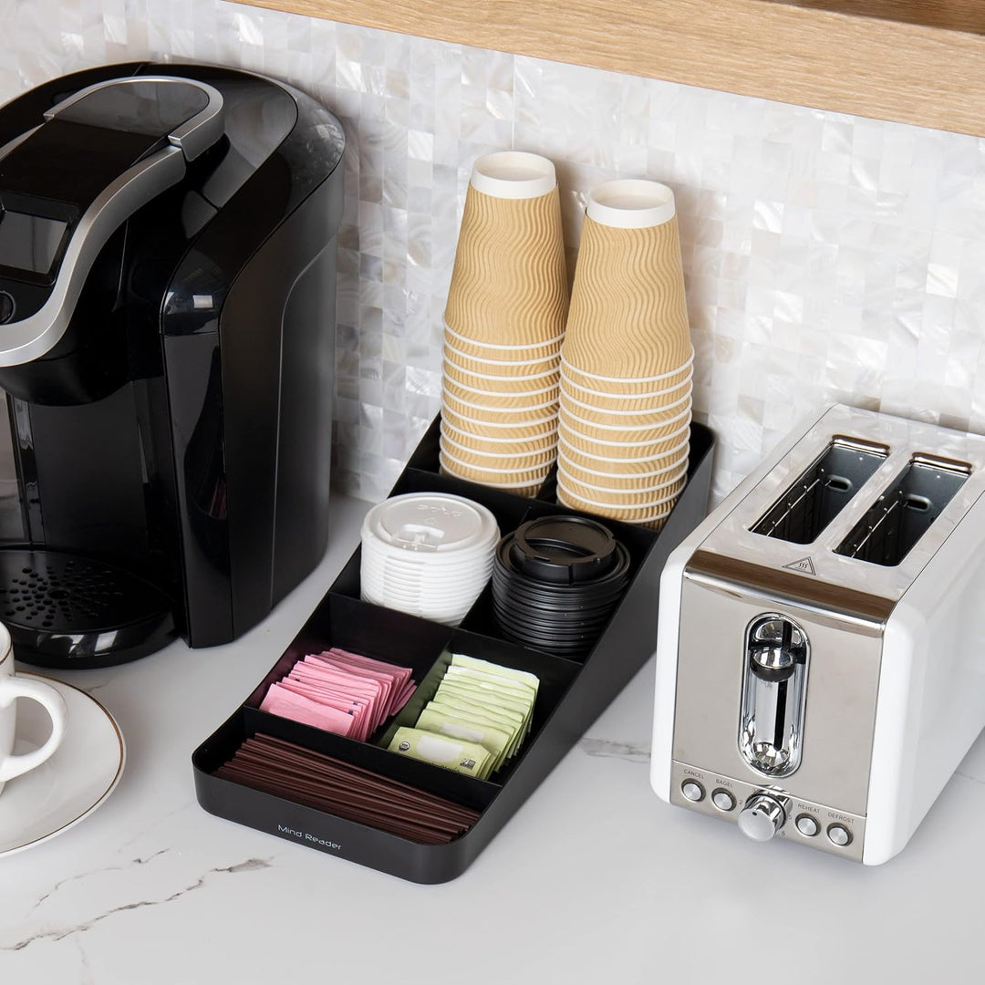 Mind Reader COMP7-BLK Anchor Collection Organizer für Kaffeetassen und Gewürze, 7 Fächer, Kunststoff