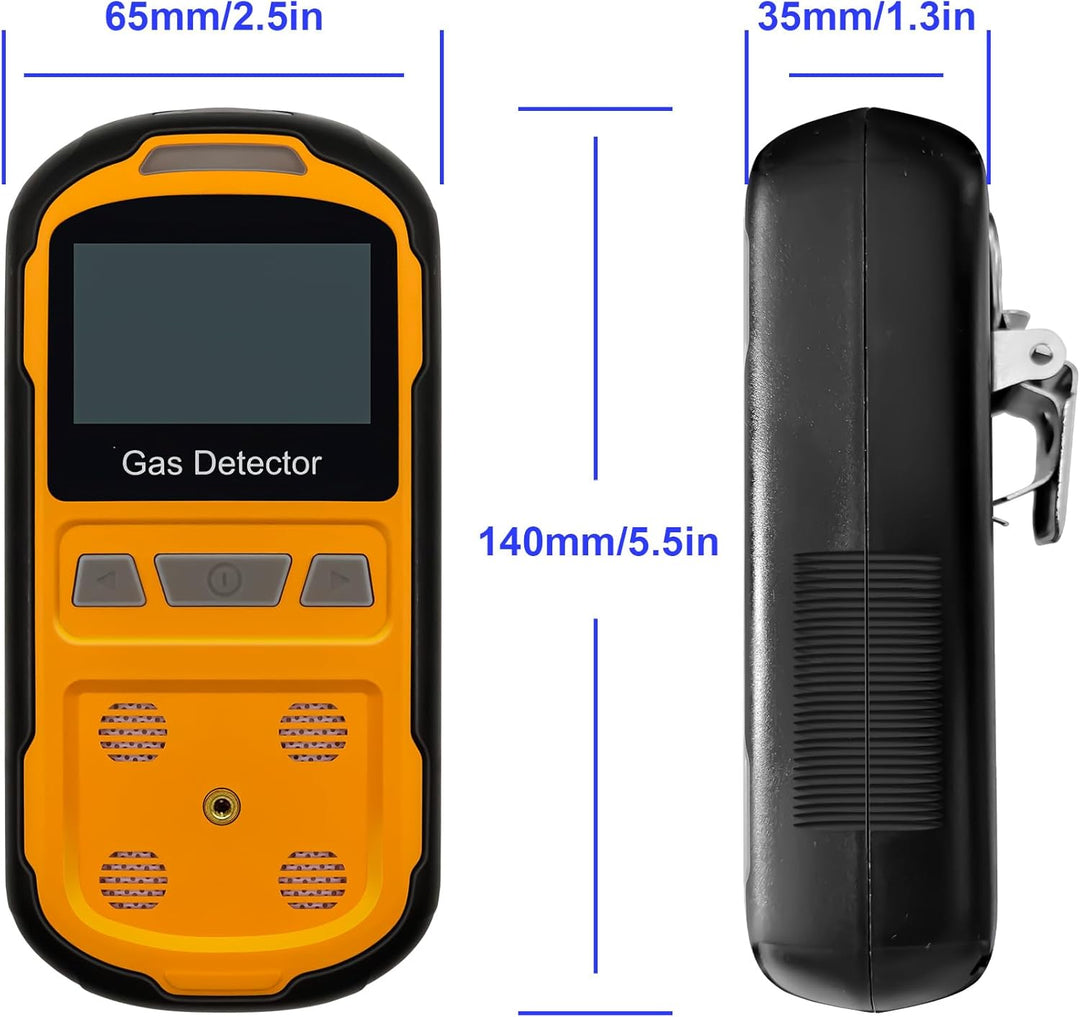 Gaslecksuchgerät für H2S CO O2 und LEL, tragbarer Multi-Gasmelder Gasdetektor mit akustischen, visue