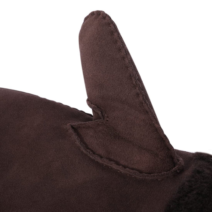 Harssidanzar Damen Fäustlinge,Winter Schaffell Lammfell beheizte warme pelzige Stulpenhandschuhe Led