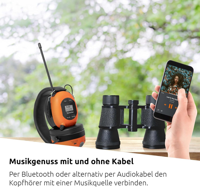 TechniSat STEREOMAN DAB+ OD – kabelloser Stereo DAB+/FM Bluetooth-Kopfhörer (DAB+/UKW Radioempfang,