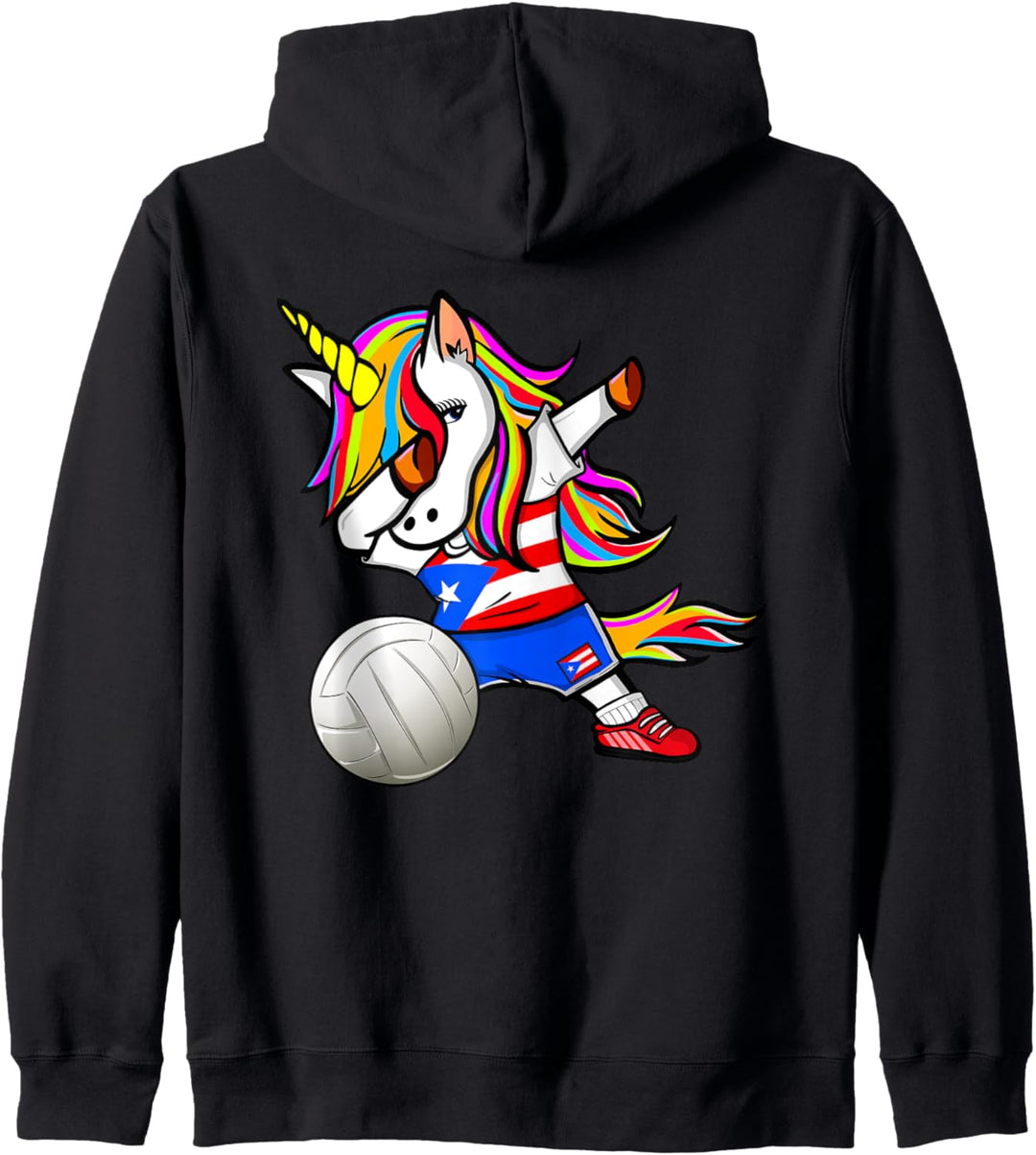 Einhorn Puerto Rico Volleyball Puertoricanische Flagge Sport Kapuzenjacke