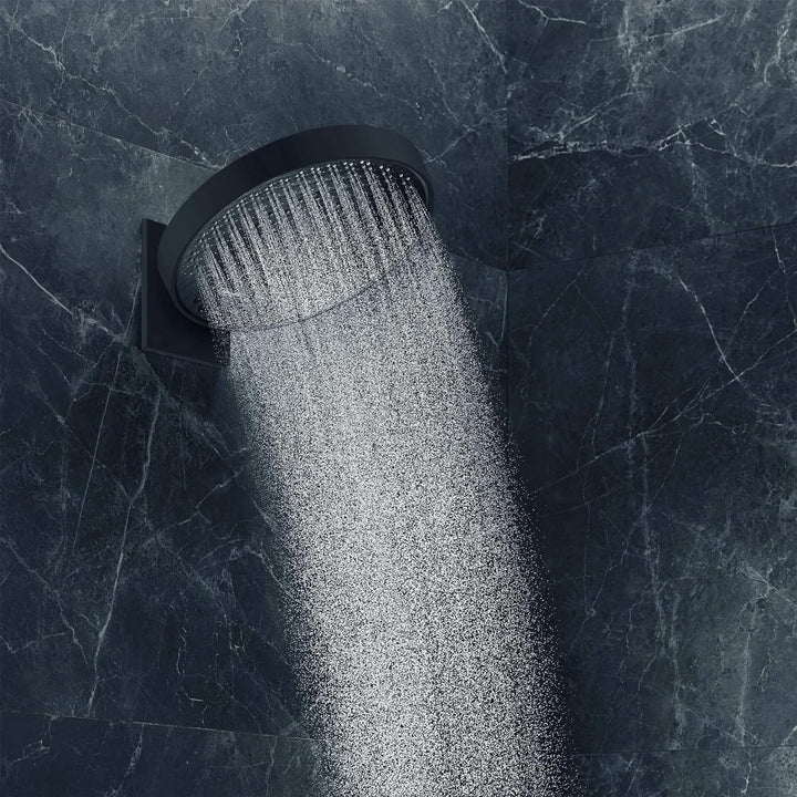 hansgrohe Duschkopf Regendusche Rainfinity (360mm, rund, 3 Strahlarten, Wandmontage) Mattschwarz
