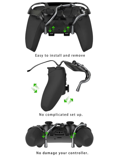 EXknight Leverback FPS Paddles Attachment, Back Buttons Gaming Paddles für PS5 Controller(Schwarz),