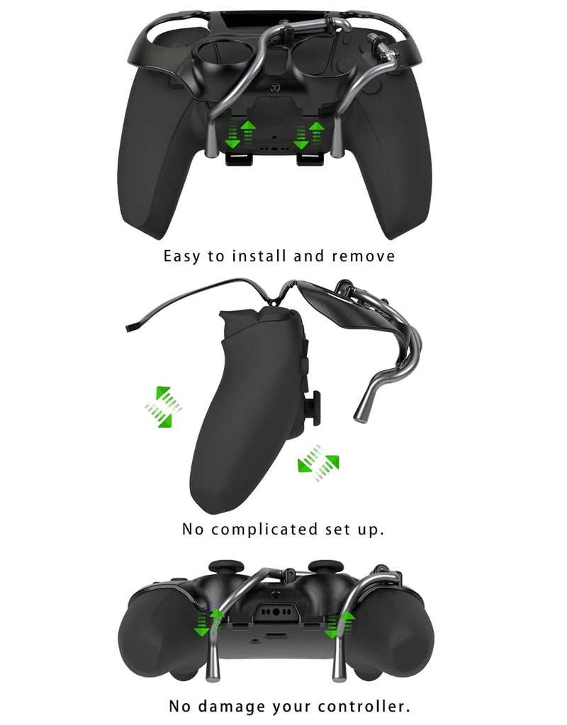 EXknight Leverback FPS Paddles Attachment, Back Buttons Gaming Paddles für PS5 Controller(Schwarz),