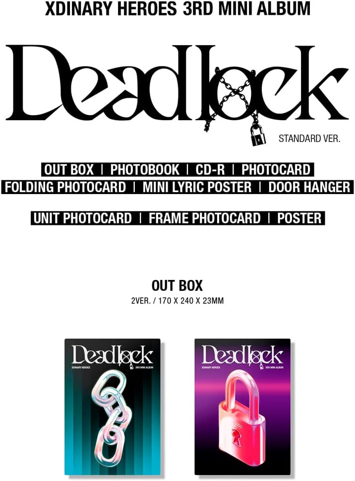 Xdinary Heroes – Deadlock (3. Mini-Album) CD + gefaltetes Poster (rote Ver, 1 gefaltetes Poster) Red