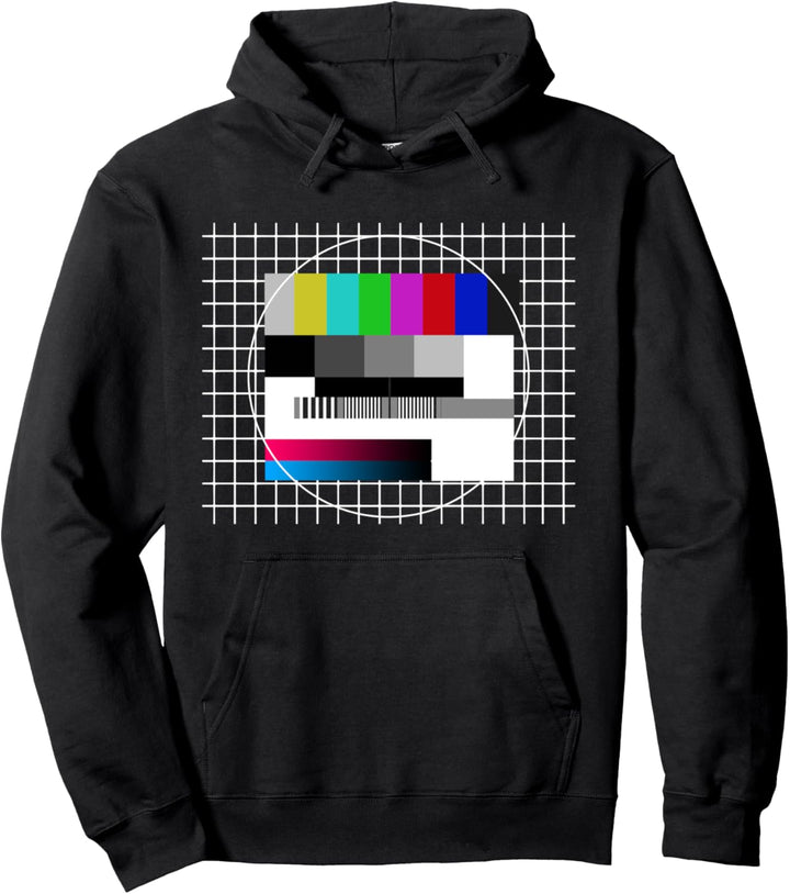 Testbild Oldschool 70er Fernsehen 80er Retro Mottoparty Pullover Hoodie