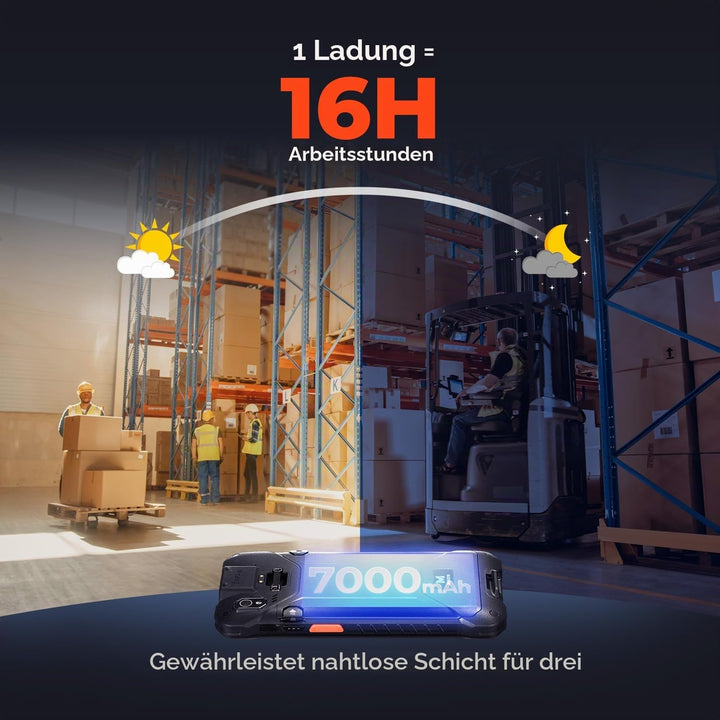 MUNBYN AS01 Android 14 Barcodescanner, 6” Bildschirm, Mobiler Computer Handheld PDA mit 16-stündigem
