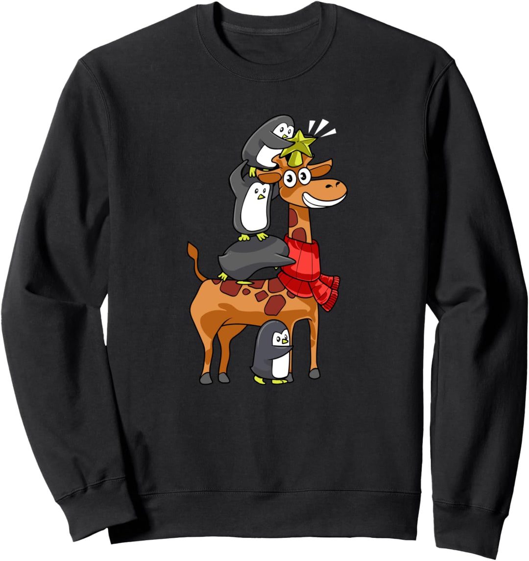 Weihnachten Weihnachtsbaum Pinguin Giraffe Familienkleidung Sweatshirt