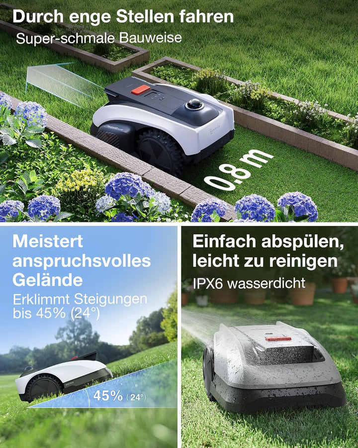 ECOVACS Goat O1200 Mähroboter ohne Begrenzungskabel, 1200 m², 360° Dual-LiDAR-Navigation, Automatisc