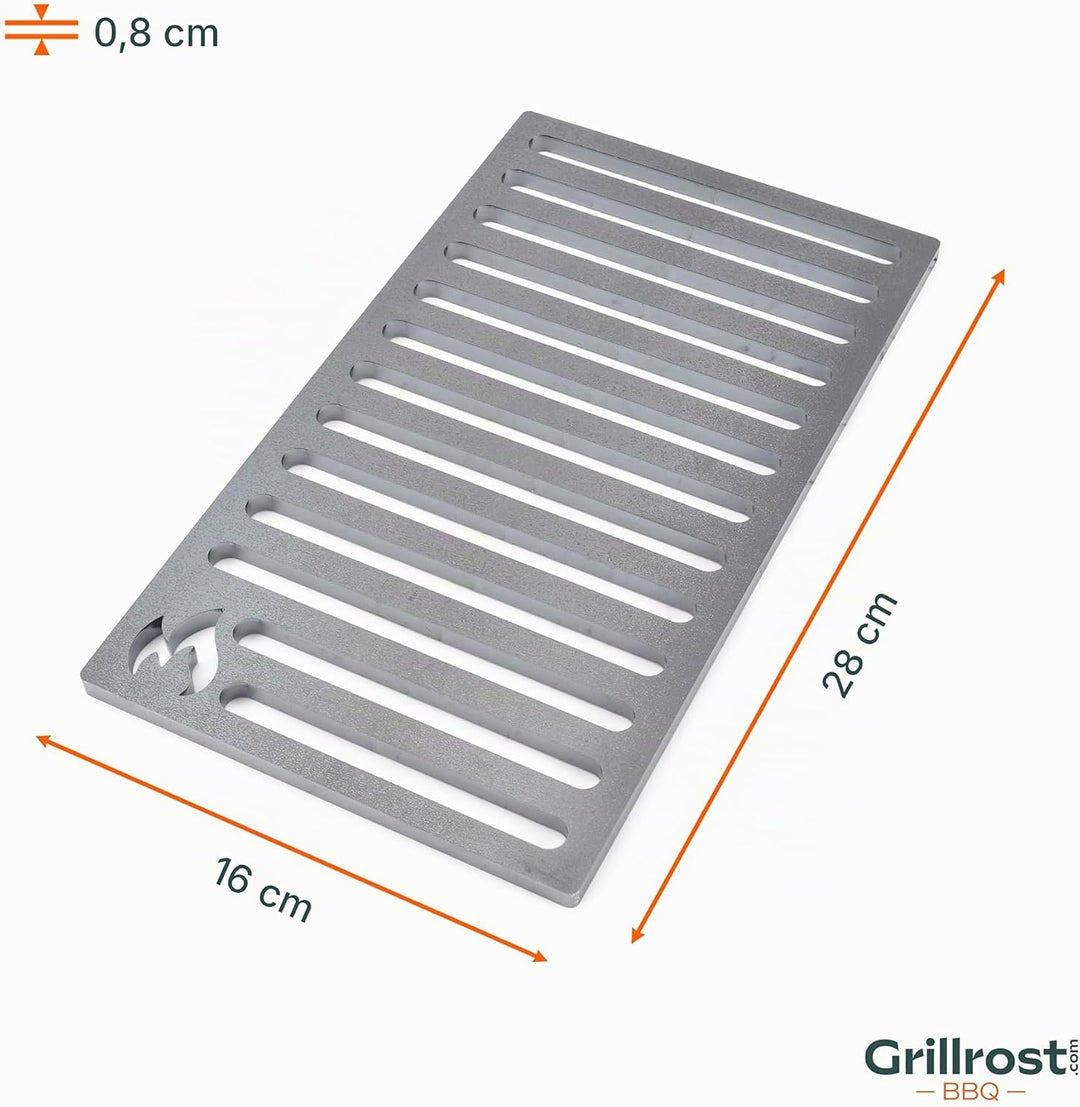 Grillrost.com Das Original Ofenrost 16x28cm aus massivem Stahl - Kein Guss dadurch Keine Bruchgefahr