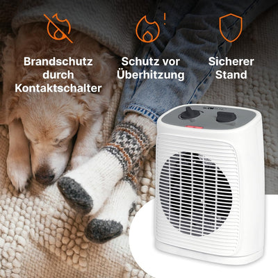 Clatronic® Heizlüfter inkl. Ventilatorfunktion | elektrische Heizung mit stufenlosem regelbarem Ther