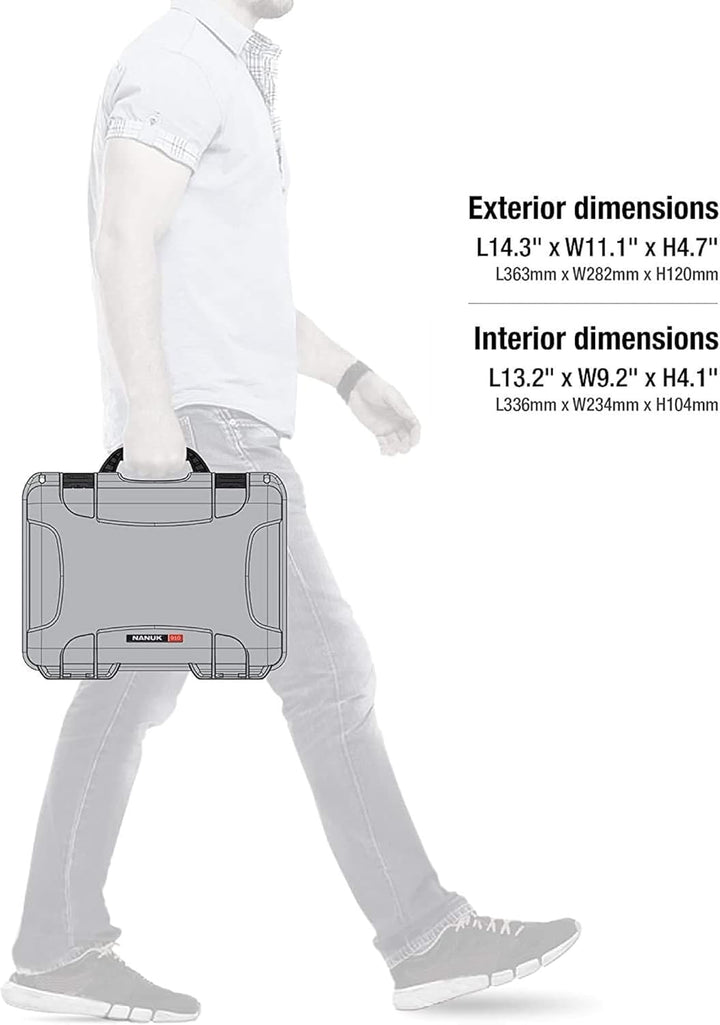 Nanuk 910 Wasserdichter Hartschalenkoffer Mit Plüschschaumeinlage - Silber Silber Cubed Foam Hülle,