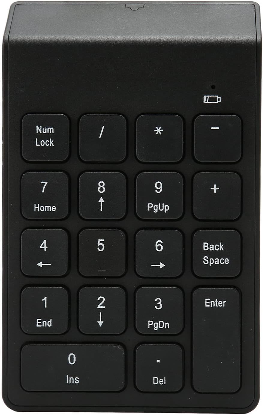 Bewinner Kabelloser 2,4 G Ziffernblock für Laptop, 18 Tasten, Externer Ziffernblock, Treiberfrei, Sc