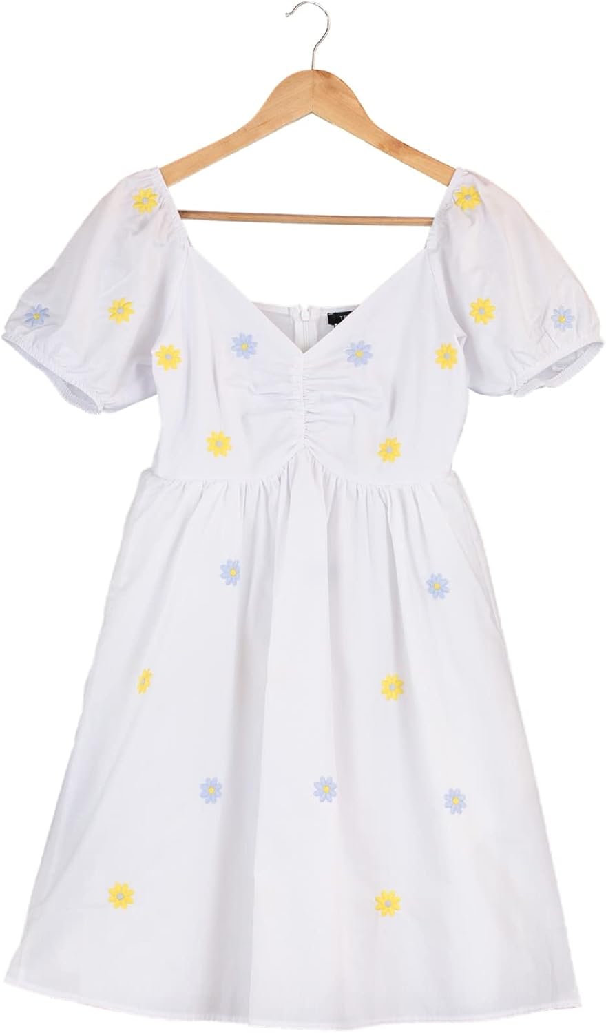 TRENDYOL Damen Weiss Gesticktes Volumenkleid Casual Dress 32 Weiss, 32 Weiss