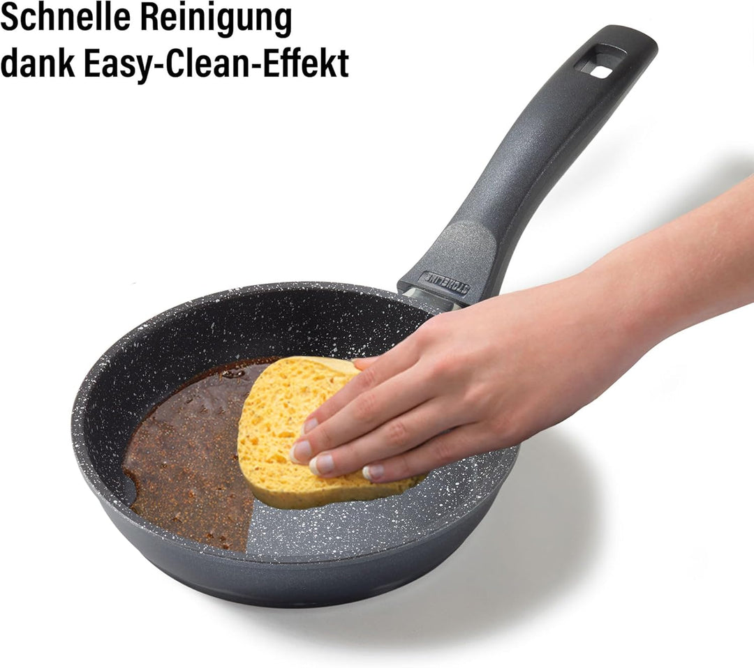 STONELINE® Bratpfanne 16 cm, auch für öl-und fettfreies Braten, kratzfeste Antihaftbeschichtung mit