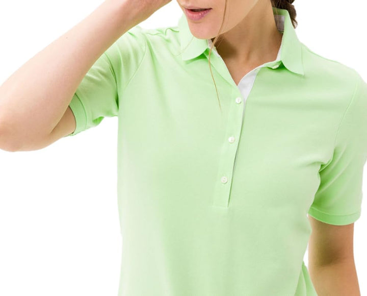 BRAX Damen Style Cleo Finest Pique Stretch Poloshirt, Frozen Apple