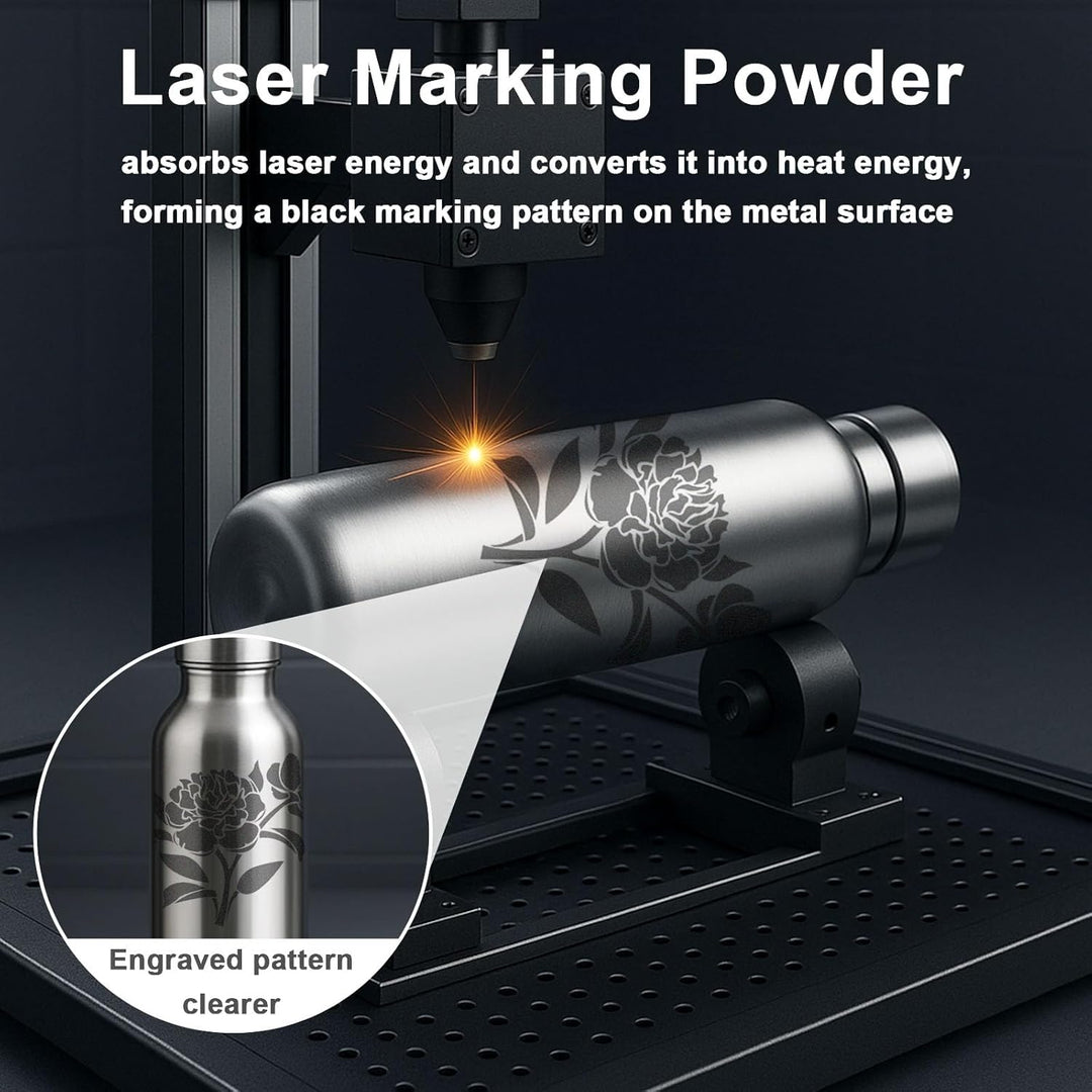 1DFAUL 50 g Lasermarkierungspulver, Metallmarkierungs-Sprühflüssigkeit für die Lasergravur, hoher Ko