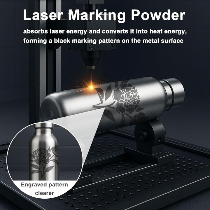1DFAUL 50 g Lasermarkierungspulver, Metallmarkierungs-Sprühflüssigkeit für die Lasergravur, hoher Ko