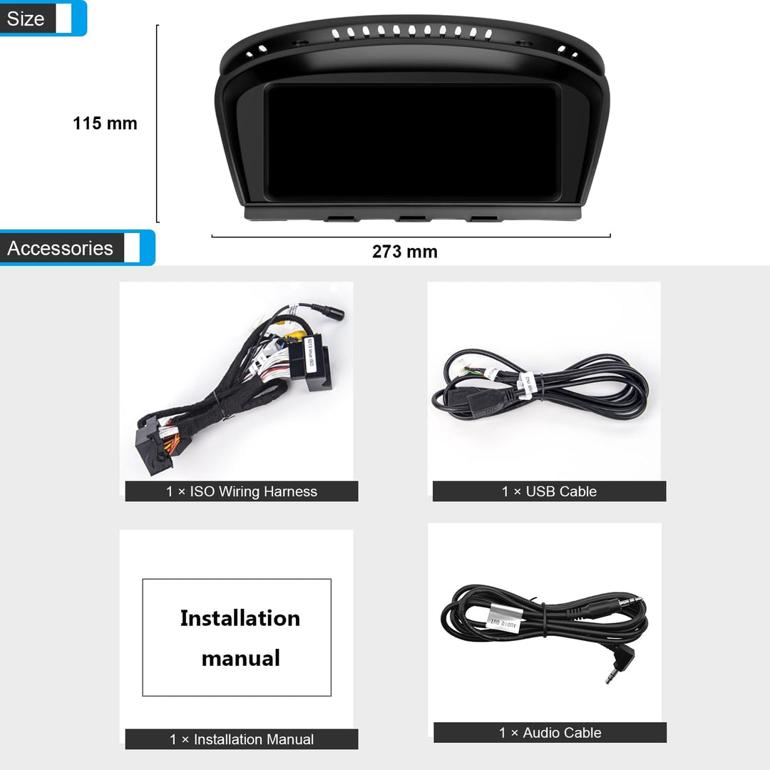 PEMP 8.8“ Linux Bildschirm für BMW E60 E90 CCC Verkabelte und drahtlose CarPlay Nachrüstung Android