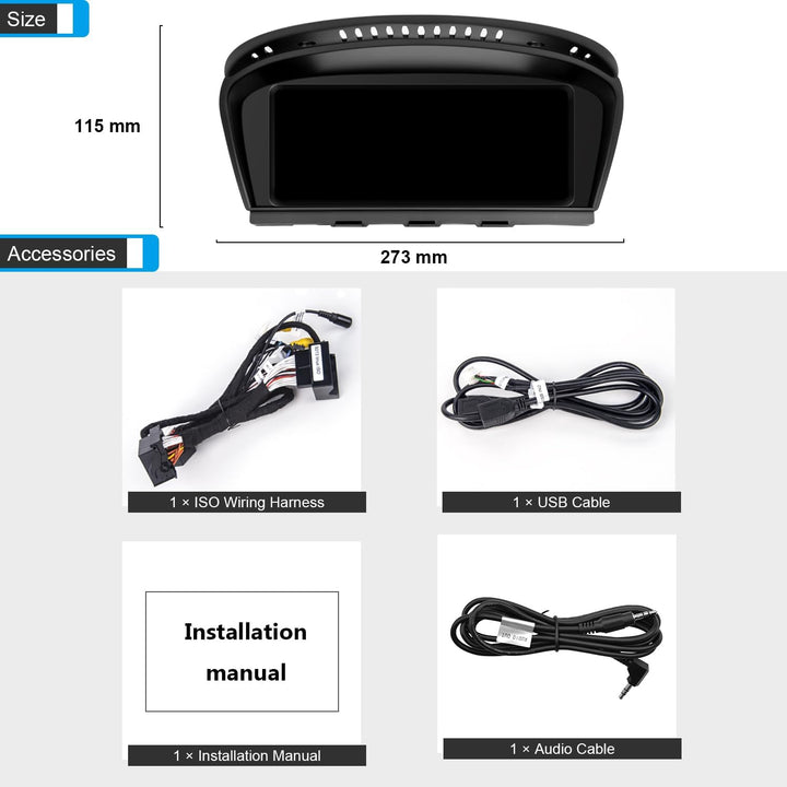 PEMP 8.8“ Linux Bildschirm für BMW E60 E90 CCC Verkabelte und drahtlose CarPlay Nachrüstung Android