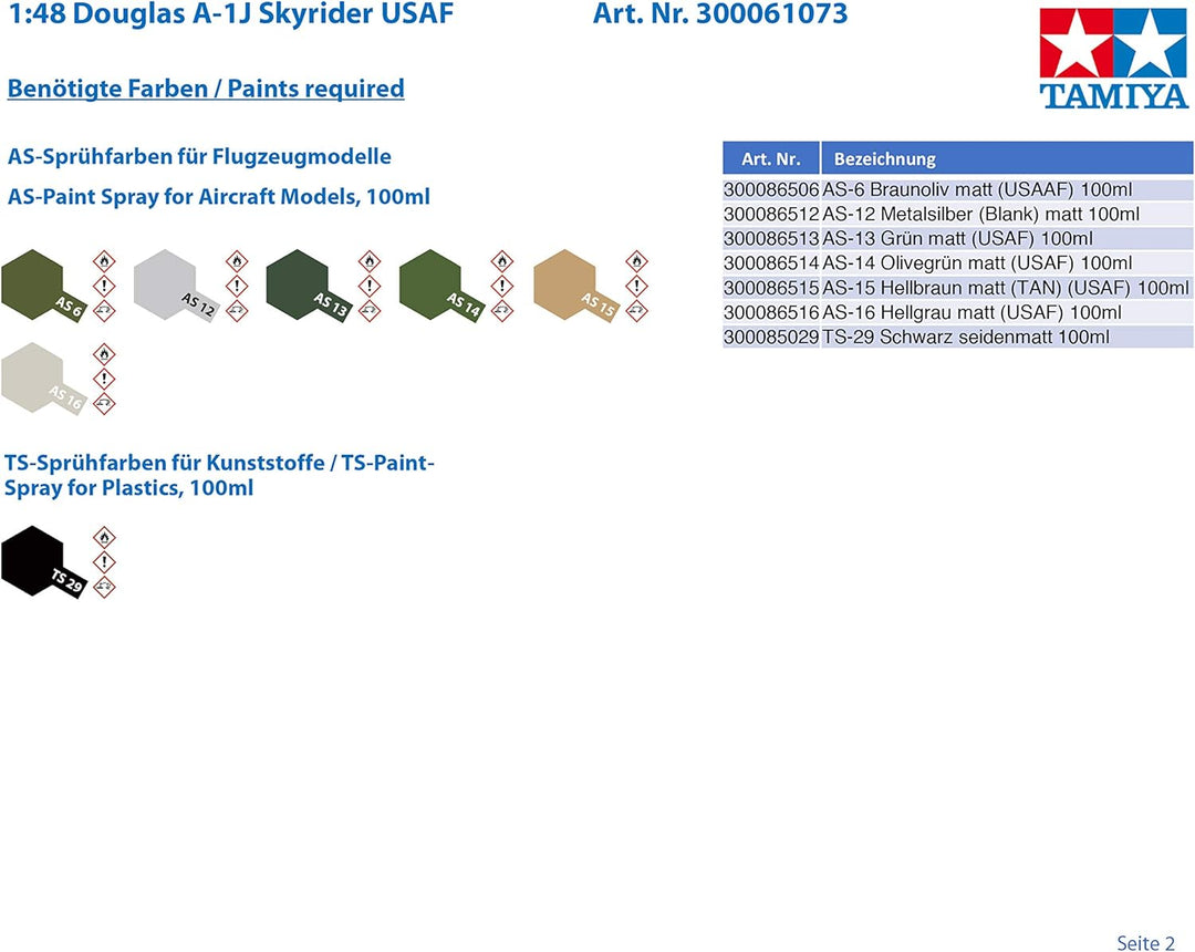 Tamiya 300061073 - 1:48 WWII Douglas A-1J Skyrider USAF