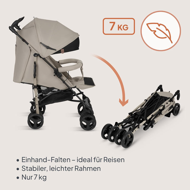 Lionelo Irma Buggy Kinderwagen ab 6 Monate, leicht 7 kg, Liegeposition, faltbar mit Einhand-Faltsyst