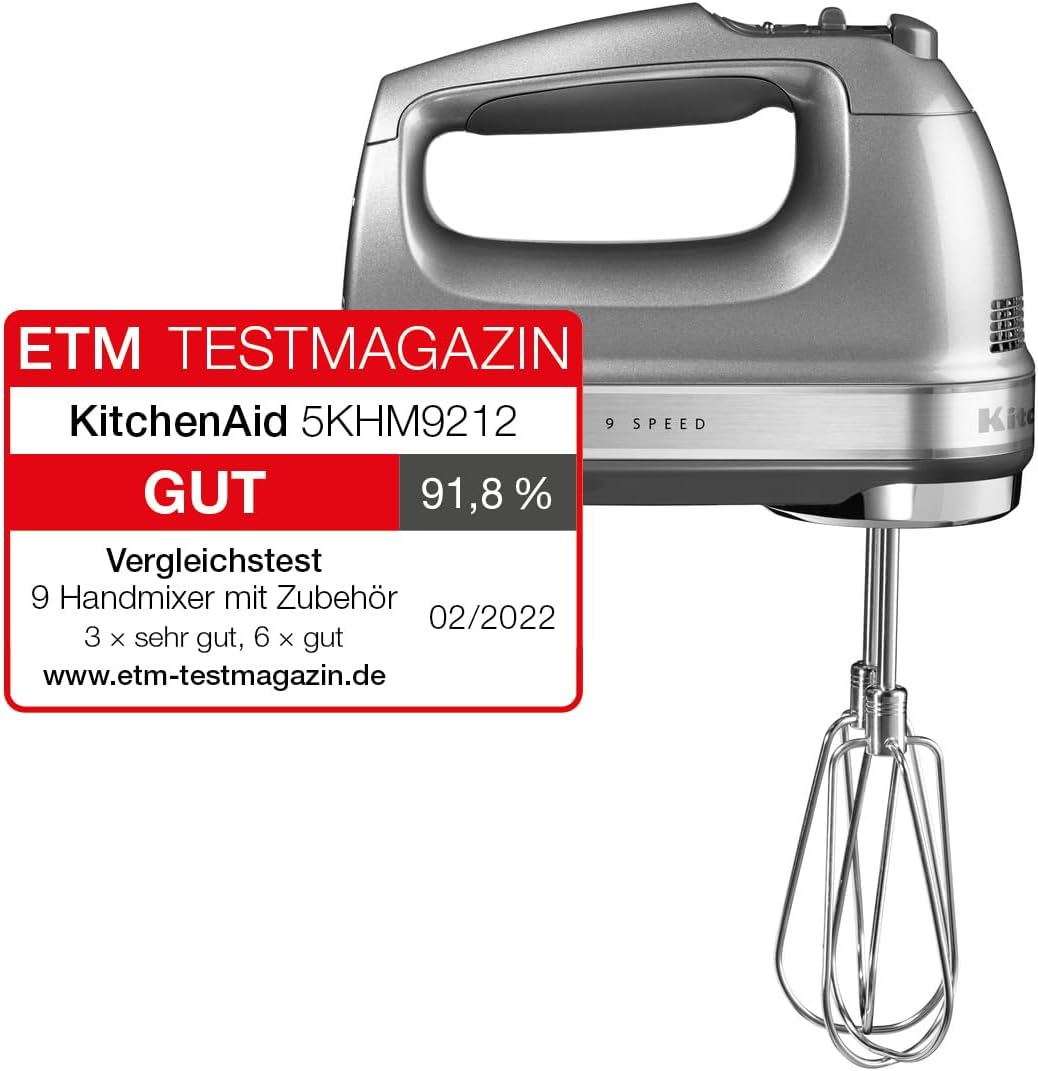 KitchenAid 5KHM9212ECU Handrührgerät, silber Kontur Silber, Kontur Silber