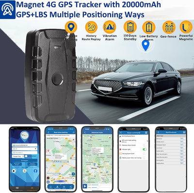 GPS Tracker Auto 4G Tracker mit SIM-Karte Echtzeit Tracking Wasserdicht Diebstahlschutz Sehr Lange A