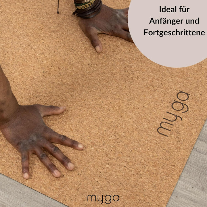 Myga Kork-Yoga-Starter-Set – Kork-Yoga-Matte, 2 Kork-Yoga-Blöcke und Yogagurt – Starter-Set mit Matt