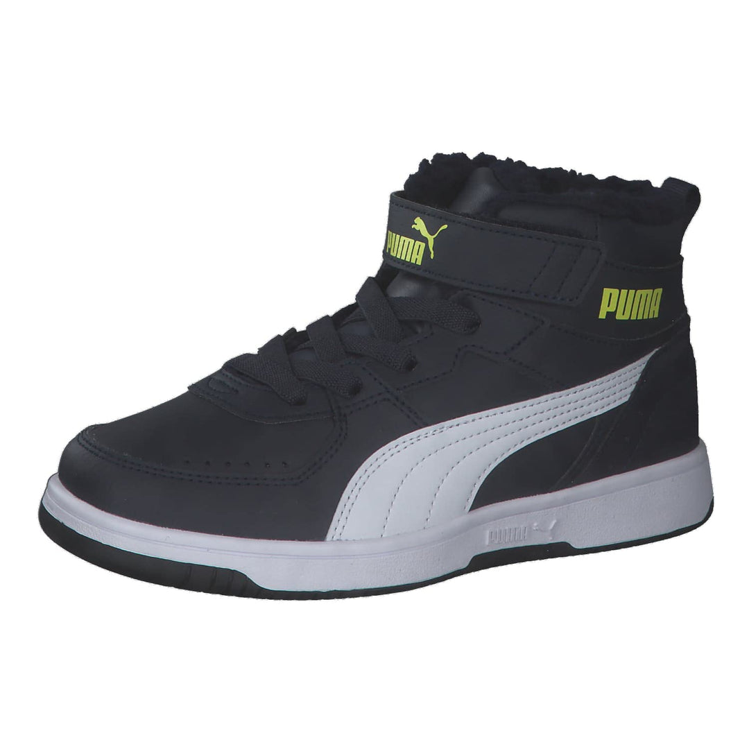PUMA Rebound Joy FUR Jr Unisex Kinder Sneaker gefüttert 375477 Schwarz 28 EU Parisian Night Puma Whi