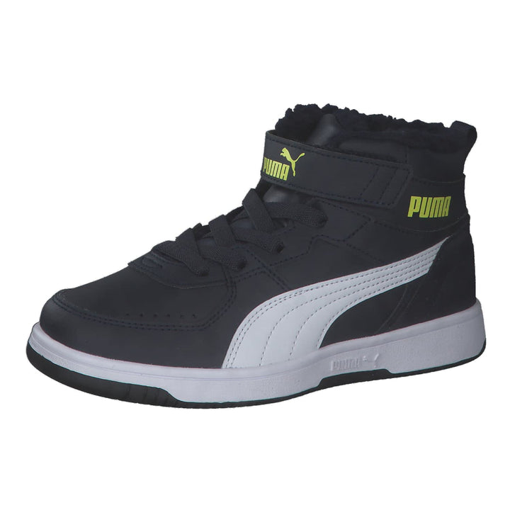 PUMA Rebound Joy FUR Jr Unisex Kinder Sneaker gefüttert 375477 Schwarz 28 EU Parisian Night Puma Whi