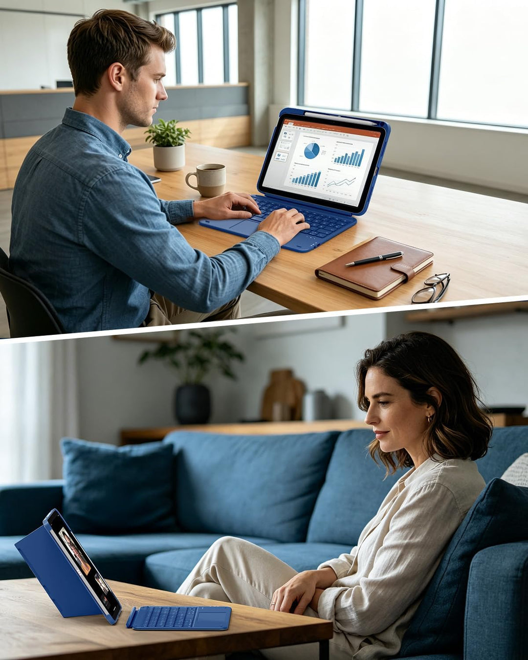 CACOE iPad 11 Hülle mit Tastatur (A16) 2025 & iPad 10. Generation 10,9 Zoll, Magnetisch Abnehmbare K