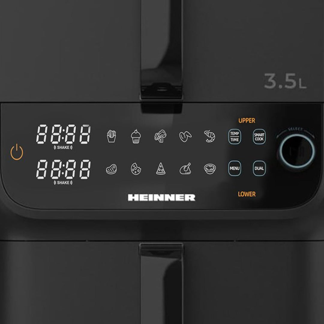 HAF-C10DBS25BK "InnovaCook" Double Air Fryer – 10L Capacity (3.5L + 6.5L), 2,500W Power, SMART COOK