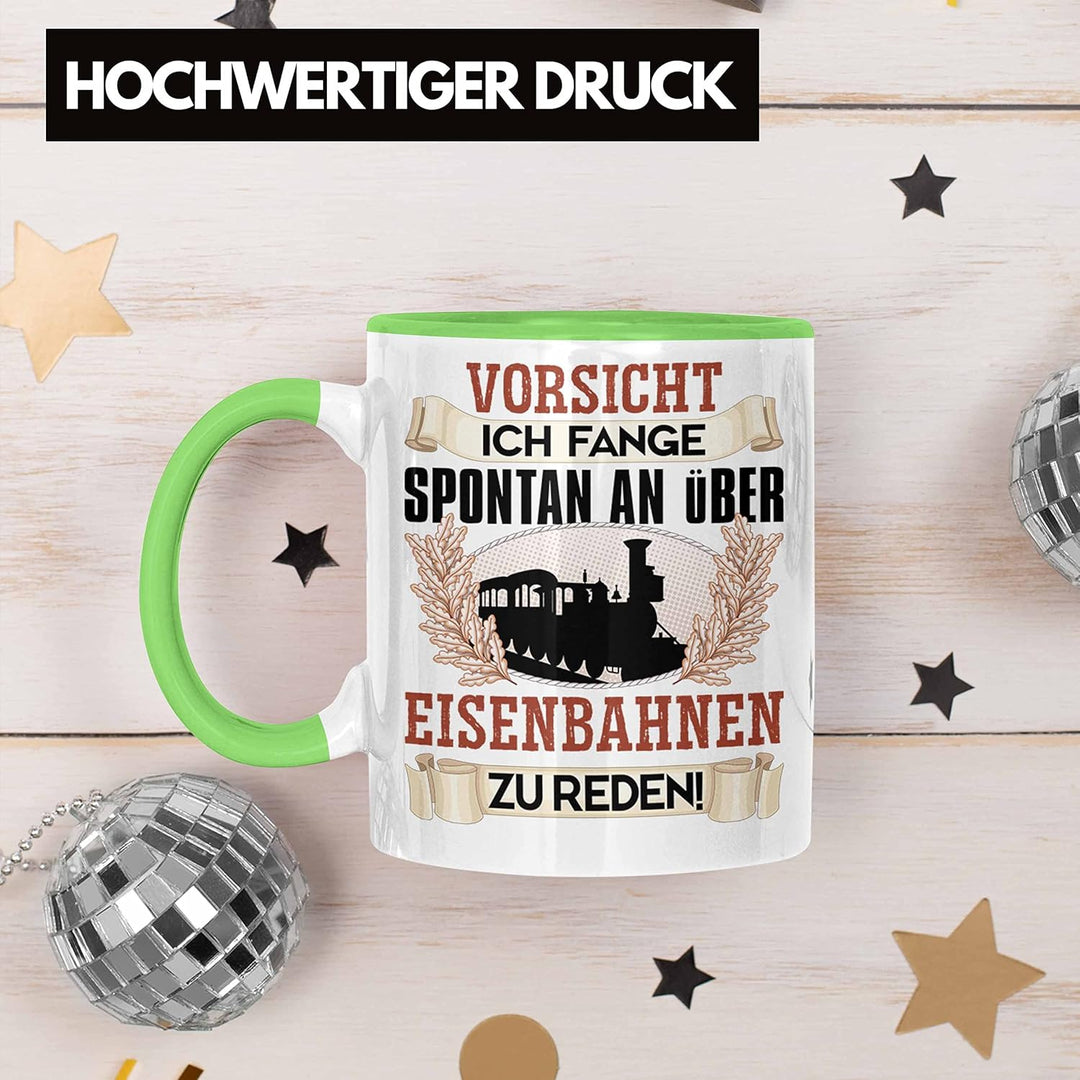 Trendation - Eisenbahner Tasse Geschenk für Modelleisenbahn-Fans Geschenkidee Ich Fange Spotan An Üb