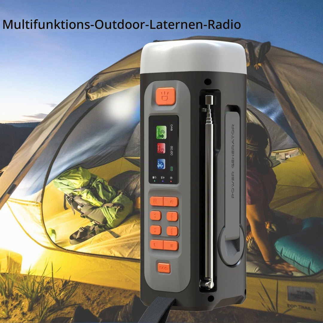eppfun LR-7D DAB+ Notfall-Radio mit UKW/Bluetooth, tragbares Digitalradio, batteriebetrieben, mit SO