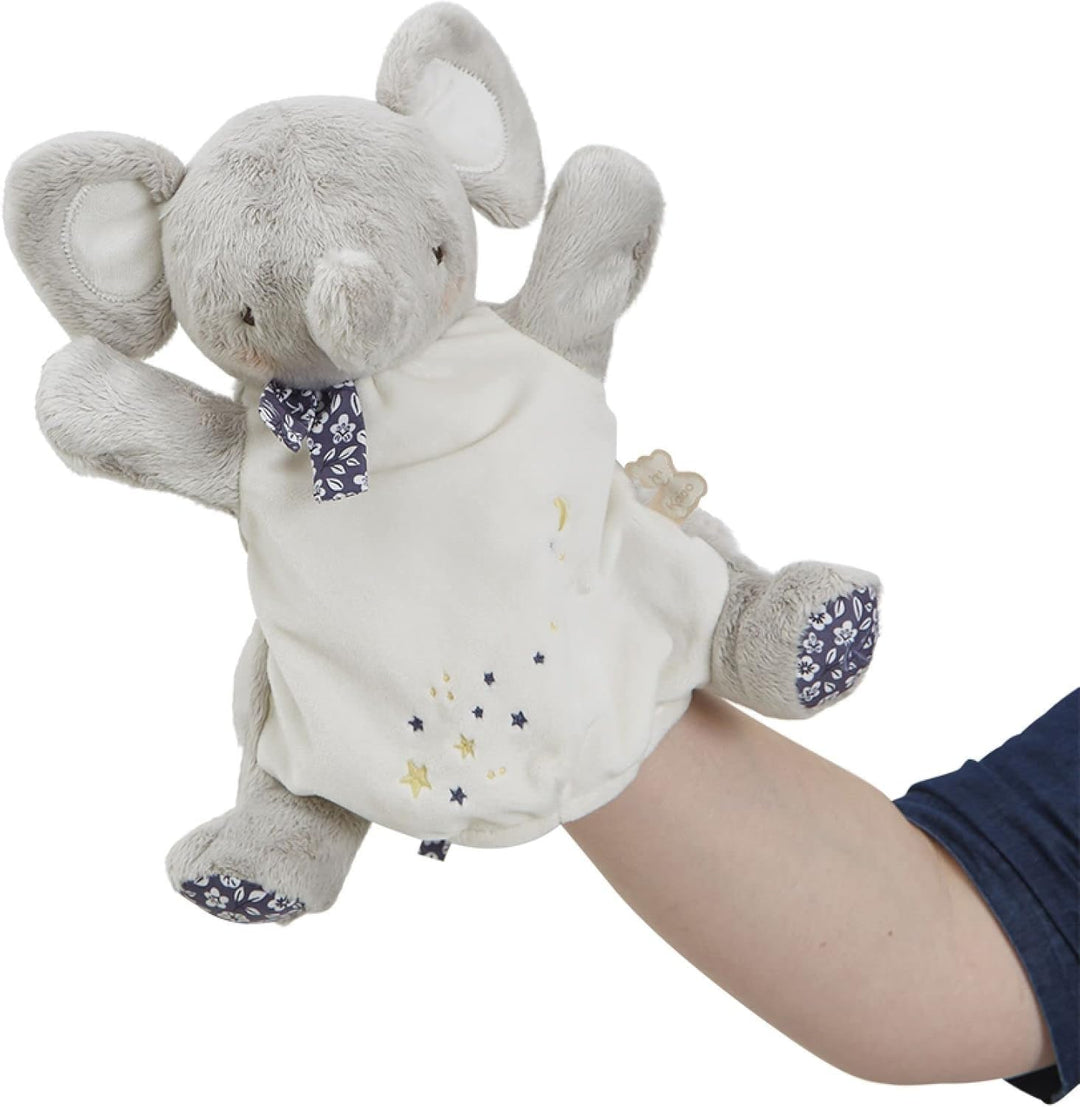 KALOO - Kleine Lieder - Graue Elefantenpuppette - Plüsch Handpuppe 24 cm - Aufwachenspiel - ab Gebur