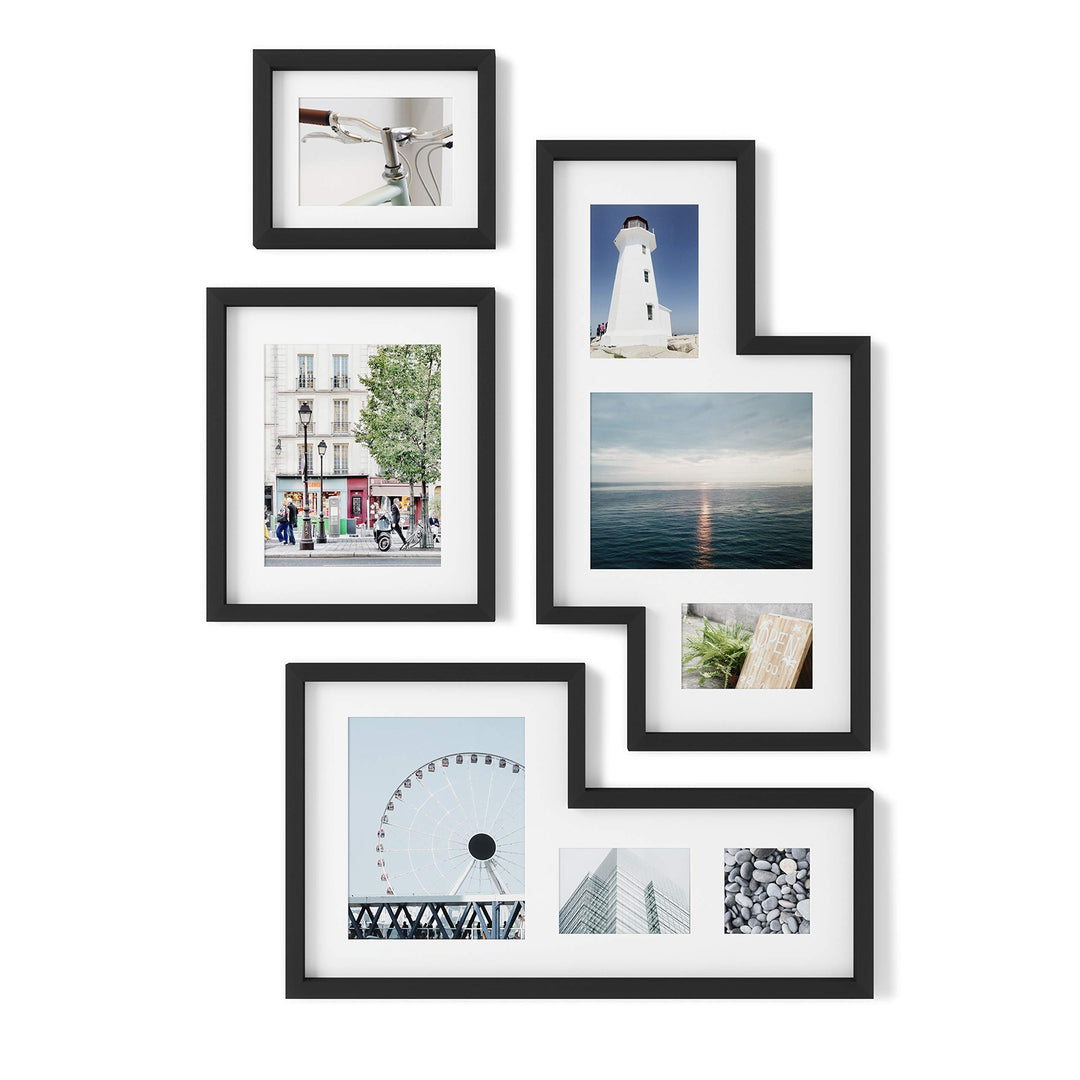 Umbra Mingle Galerie Bilderrahmen-Set und Fotocollage, 4-teilig, für 10x10cm, 13x18cm, 20x25cm Bilde