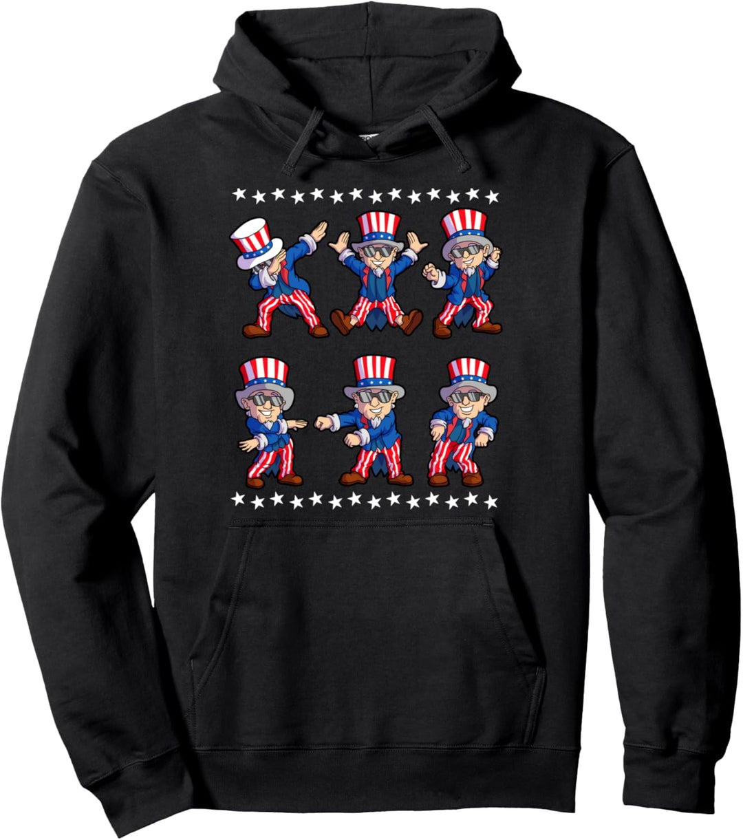 Tanzender Onkel Sam 4. Juli Tanz US-Flagge Junge Mädchen Pullover Hoodie