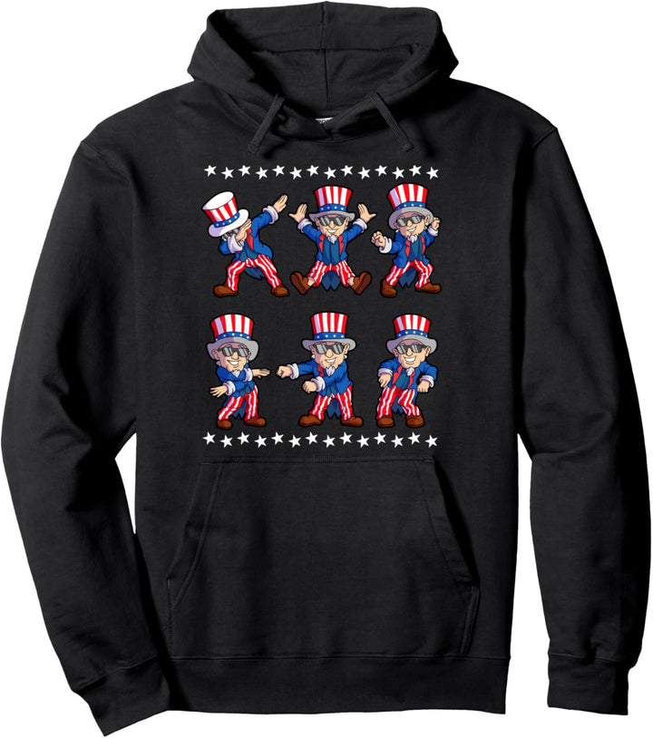 Tanzender Onkel Sam 4. Juli Tanz US-Flagge Junge Mädchen Pullover Hoodie