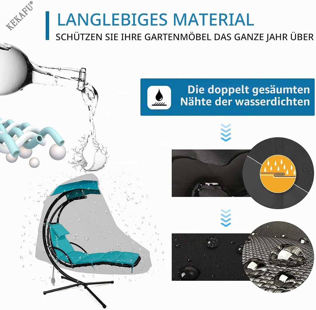 Hängeliege Abdeckung mit Reissverschluss, Schutzhülle Hängeliege mit Sonnenschirm, Abdeckung für Sch