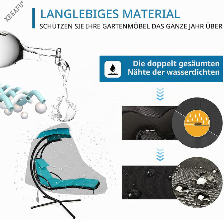 Hängeliege Abdeckung mit Reissverschluss, Schutzhülle Hängeliege mit Sonnenschirm, Abdeckung für Sch