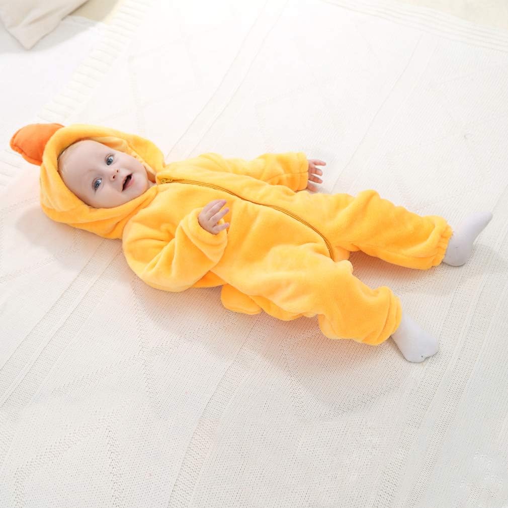COOKY.D Unisex Winter Hooded Romper Jumpsuit 2-36 Months 3-6 Monate Canard, 3-6 Monate Canard
