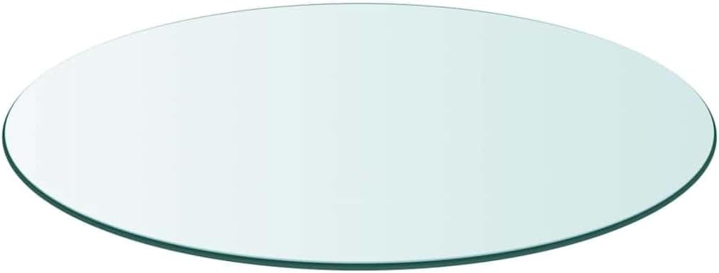 vidaXL Tischplatte Gehärtetes Glas Ø 500mm Tisch Glasplatte Platte Glastisch Durchsichtig Ø 50 cm, D